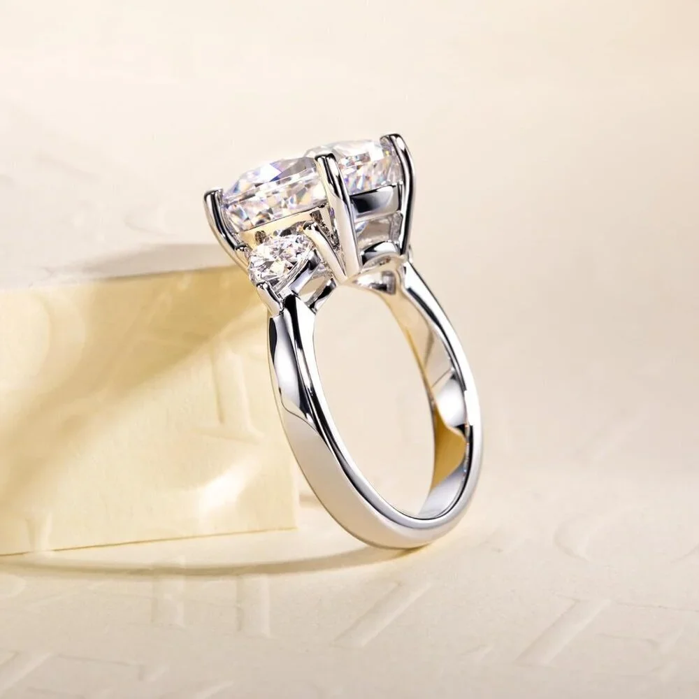 Cubic Zirconia Engagement Ring 7ct Cushion Cut 6.5 White Gold Plated Women